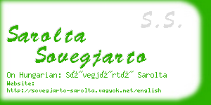 sarolta sovegjarto business card